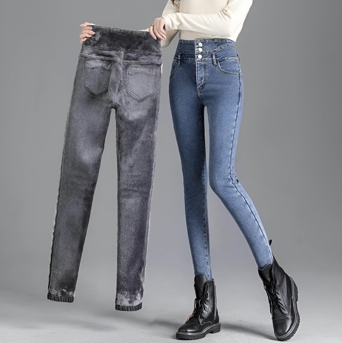 Värmi™ - Skinnyjeans med fluffig innerfoder